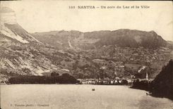 VINTAGE POSTCARD Nantua a Corner of the Lake and the City