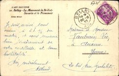 VINTAGE POSTCARD Belley the Monument of Brillat Savarin and the Promenade