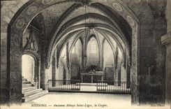 VINTAGE POSTCARD Soissons Old Abbey Holy Light the Crypt
