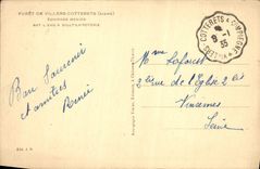 VINTAGE POSTCARD Foret of Villers Cotterets Equipage Menier beats water has Silly the Pottery Hunt Dogs