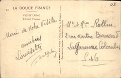 VINTAGE POSTCARD Vichy the Thermal Hotel