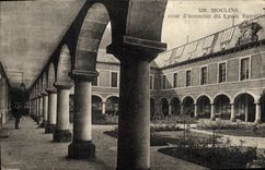 VINTAGE POSTCARD Moulins main courtyard of the Banville College
