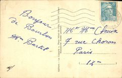 I Archambault santo Grelichon de Bourbon de la POSTAL de la VENDIMIA según la tabla de Mauricio Fourbet