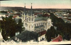 VINTAGE POSTCARD Vichy the church holy louis seen panoramic