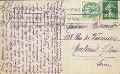 VINTAGE POSTCARD Vichy the Park the Principal Alley