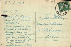 POSTAL Vichy de la VENDIMIA una esquina del parque de la fuente de los celestins