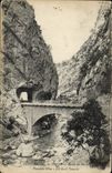 VINTAGE POSTCARD Surroundings Of Worthy road of barles First Clue two tunnels