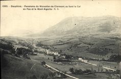 VINTAGE POSTCARD Dauphine Panorama Of Monestier De Clermont At the Bottom the Collar Of Fau And the mount switches
