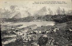CPA Environs De La Grave En Oysans Les Glaciers Du Mont de lans vue prise du plateau de Paris Moutons 