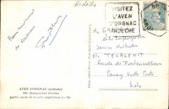 VINTAGE POSTCARD Swallow-hole D' Orgnac Stalagmites western deviees Left the higher room