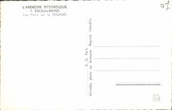 VINTAGE POSTCARD Picturesque Ardeche Valleys Les Bains Bridges On Volane