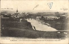 CPA Mezieres vue De Mezieres et du faubourg d'arches avec les fortifications affranchissement Madagascar