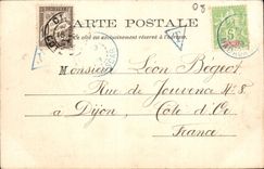 Pared de la POSTAL de la VENDIMIA vista de la pared y el suburbio de arcos con el sellado de Madagascar de los fortalecimientos