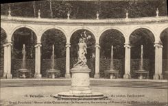 VINTAGE POSTCARD Versailles Large Water Thicket of the colonnades Removal of Proserpine