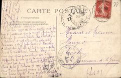 POSTAL Dourdan de la VENDIMIA visto del castillo