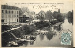 VINTAGE POSTCARD the Chenneviere Game preserve the Marne And the quay of the game preserve