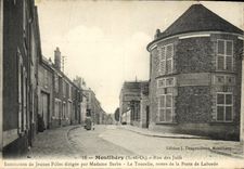 VINTAGE POSTCARD Montihery Street Of the Jews Institution of the Judaica young girls