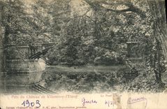VINTAGE POSTCARD Park of the Castle of Villeneuve the Pond