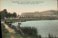 VINTAGE POSTCARD Versailles Seen towards the Castle the Water Part of Swiss Fishings Sinner