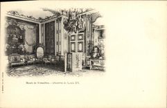 VINTAGE POSTCARD Versailles Musee Room has to sleep of Louis XV