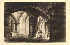 Iglesia de la abadía de la POSTAL de la VENDIMIA de Denis Saint la cripta cerca de 1809