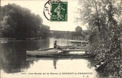 VINTAGE POSTCARD Nogent Perreux Edges of the Marne Sinner sinned