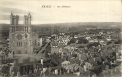 VINTAGE POSTCARD Mantes View