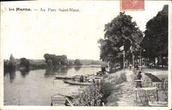 VINTAGE POSTCARD the Marne With the Holy Park Maur