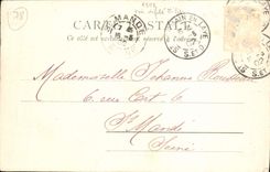 St alemán de la POSTAL de la VENDIMIA en castillo del martillo de Bush y estatua de Thiers