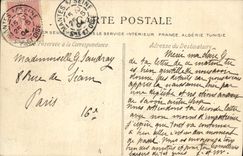 VINTAGE POSTCARD Mantes the Seine Seen from of the Bridge of Mantes Boat Barge