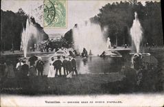 VINTAGE POSTCARD Versailles Large Water with the Basin of Apollo