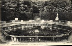 VINTAGE POSTCARD Gardens of Versailles the Thicket of the Domes