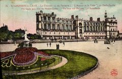 CPA St Germain en Laye Le Chateau vu du parterre L'amour et la folie Darbefeuille