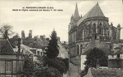 VINTAGE POSTCARD Montfort Amaury Apse of the church