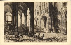 VINTAGE POSTCARD Abbey church of Denis Saint Seen interior