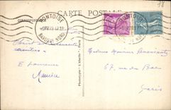 POSTAL Pontoise de la VENDIMIA la Virgen milagrosa de la iglesia de Notre Dame