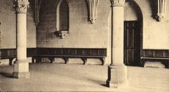VINTAGE POSTCARD Abbey of Royaumont Asnieres on Oise Old chapter room