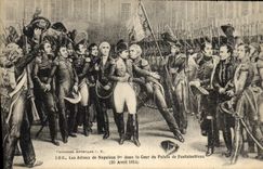 VINTAGE POSTCARD Tired Good-byes Of Napoleon in the court of the palate of Fontainebleau April 20th, 1814