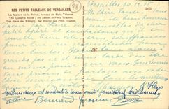 VINTAGE POSTCARD Small Tables Of Versailles the House Of the Queen