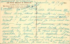 VINTAGE POSTCARD Small Tables Of Versailles the water Castle And Floors