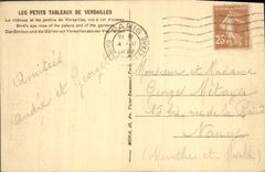 VINTAGE POSTCARD Small Tables Of Versailles the Castle and gardens