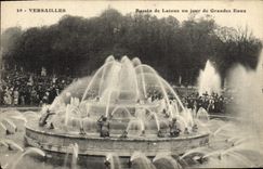 VINTAGE POSTCARD Versailles Basin De Latone One Day Of Large Water