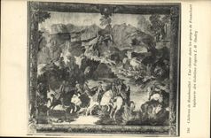 CPA Chateau de Rambouillet une chasse dans les gorges de Franchart tapisserie des Gobelins d'apres JB Oudry