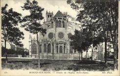 CPA Mantes sur Seine Abside De l'Eglise Notre dame