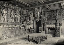 CPA Rosny Sur Seine Le Chateau la Salle a manger Armures Militaria