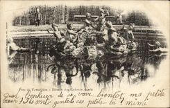 POSTAL Versalles de la VENDIMIA que el parque de Bassin de los niños dora