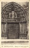 VINTAGE POSTCARD Mantes La Jolie Church Notre Dame central Gate