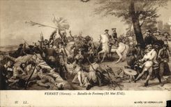 Batallas de Versalles de la POSTAL de la VENDIMIA de Fontenoy Vernet