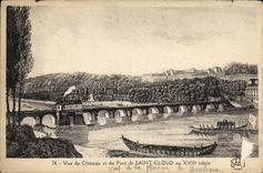 CPA Saint Cloud Vue Du Chateau et du Pont au 17eme