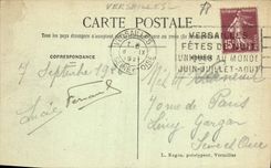 Los balcones de Versalles de la POSTAL de la VENDIMIA de la galería del hielan